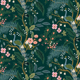 Cotton and Steel - Vintage Garden - Peacock - hunter metallic - by Rifle Paper co. - Stoffmeisterei